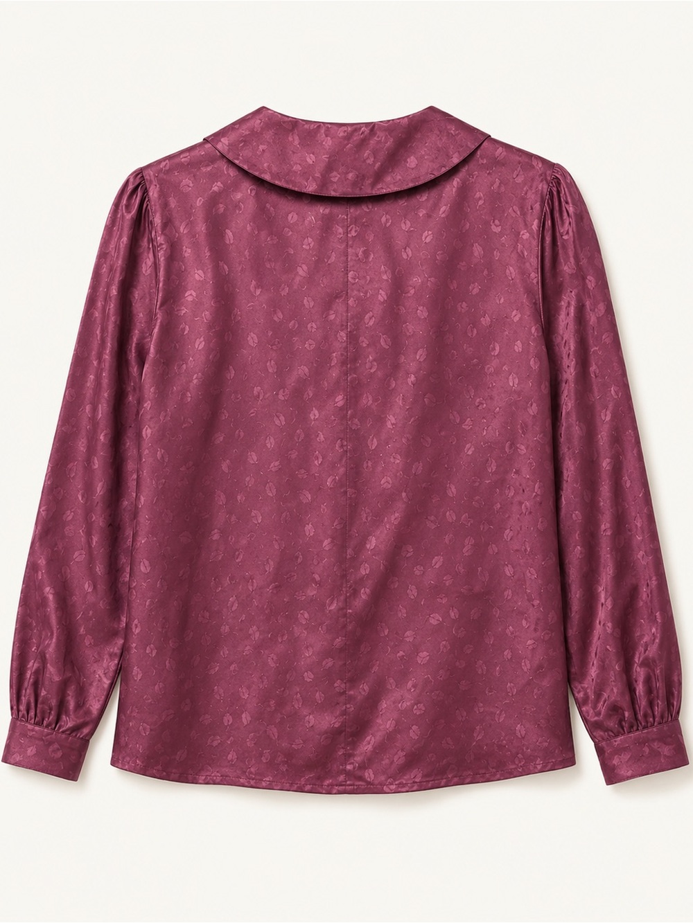 Talbots 100% Silk Peter Pan Collar Leaf Jacquard Blouse Size 4 - Picture 5 of 5